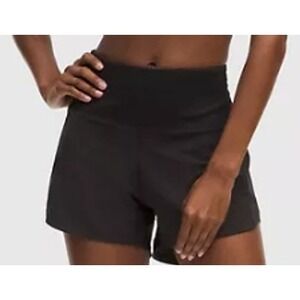 Lululemon Speed Up MR Brief Lined Running 4" Shorts Black LW7AVBT Womens 8